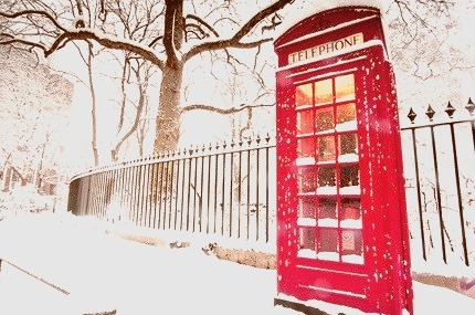 Snowy London, England
