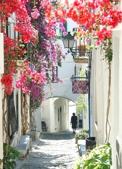 Flowered Street, Catalunya, Spain